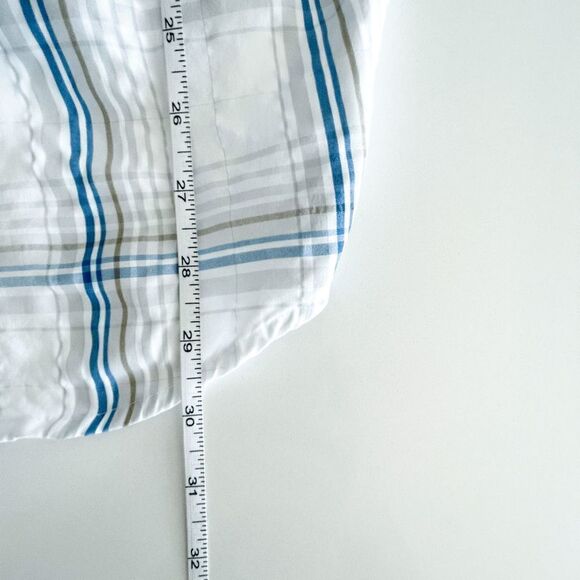 Quiksilver Mens Button Down Shirt Short Sleeve Casual Plaid Blue Gray XL - Picture 5 of 7